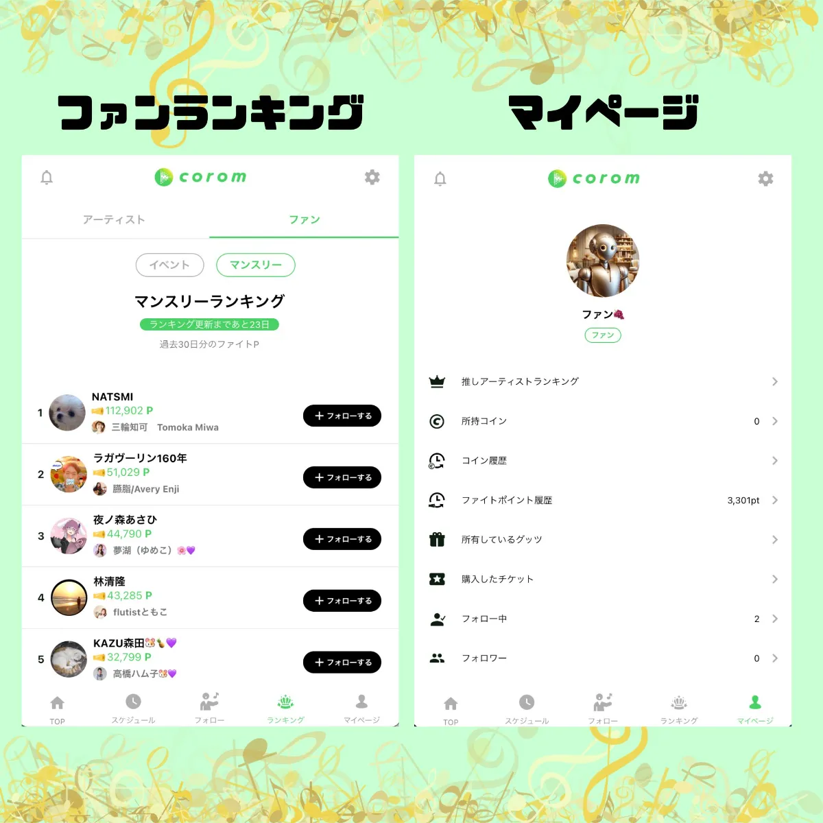 【アップデート情報】推しアーティストへの💚愛がランキングに！応援の熱量がついに可視化！